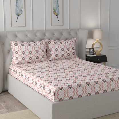 Florescence Cayden Printed 100% Cotton Red Bed Sheet