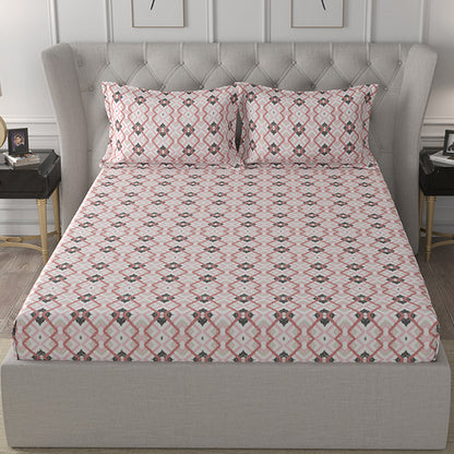 Florescence Cayden Red Bed Sheet with Pillow Case