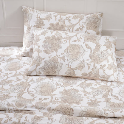 Art Nouveau Mabel Printed 100% Cotton Neutral Soft Bed Sheet