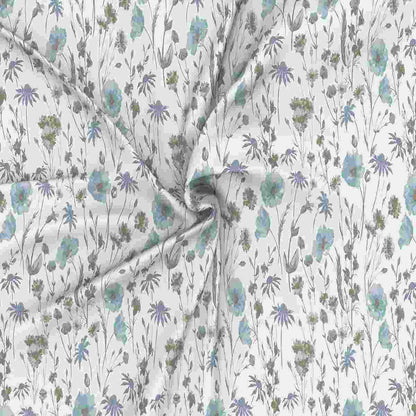 Regency Jamila Printed 100% Cotton Blue Bed Sheet with Pillow Case