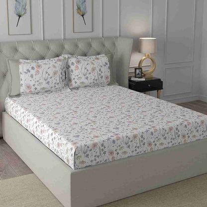 Regency Jamila Printed 210TC 100 %Cotton Pink Bed Sheet with Pillow Case
