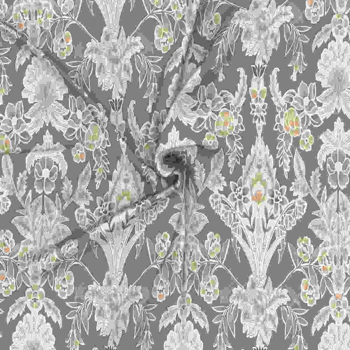 Regency Dark Flora Printed 210TC 100 %Cotton Neutral Bed Sheet with Pillow Case
