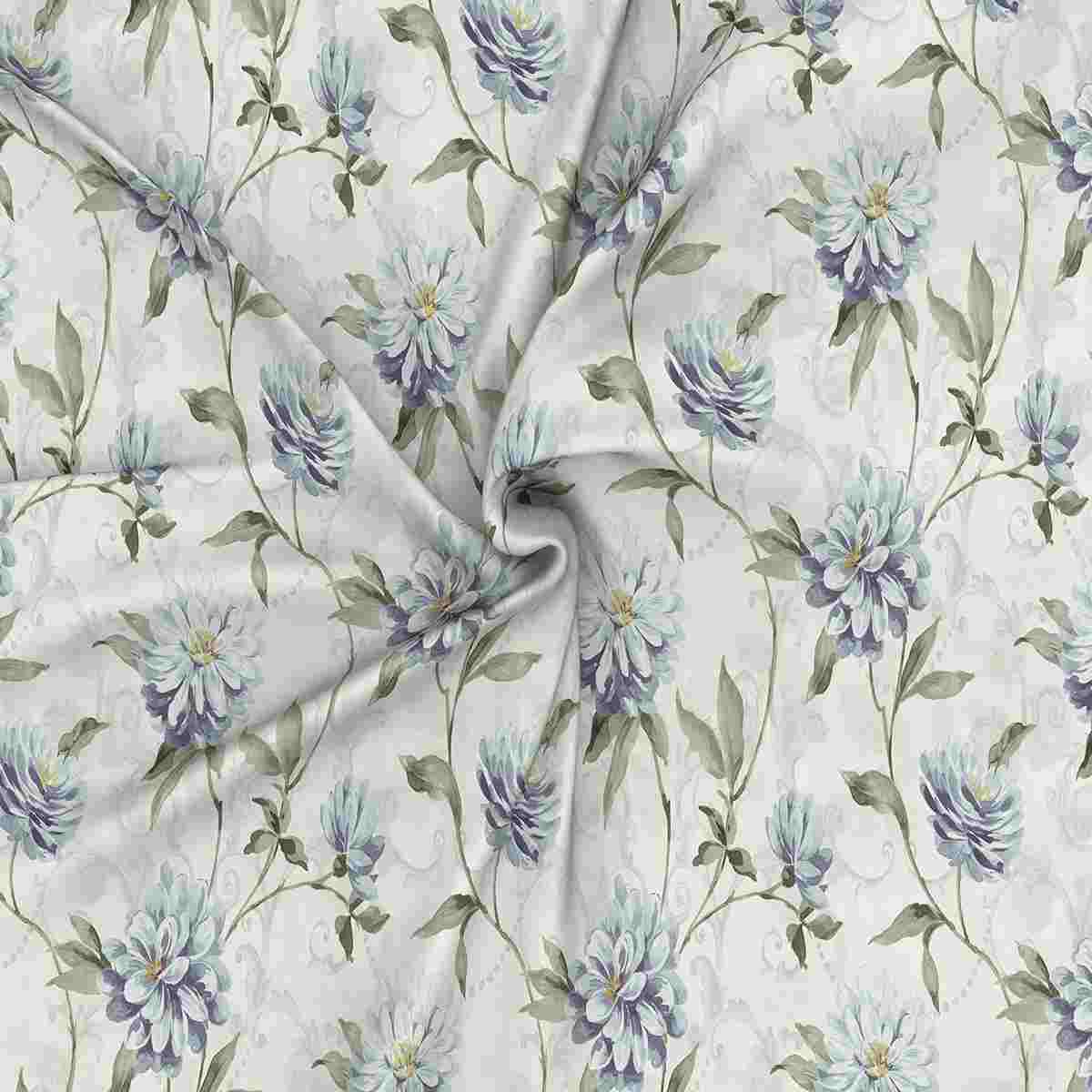 Regency Neveah Printed 210TC 100 %Cotton Blue Bed Sheet with Pillow Case