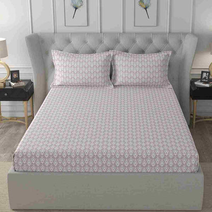 Regency Navajo Printed 144TC 100 %Cotton Pink Bed Sheet with Pillow Case