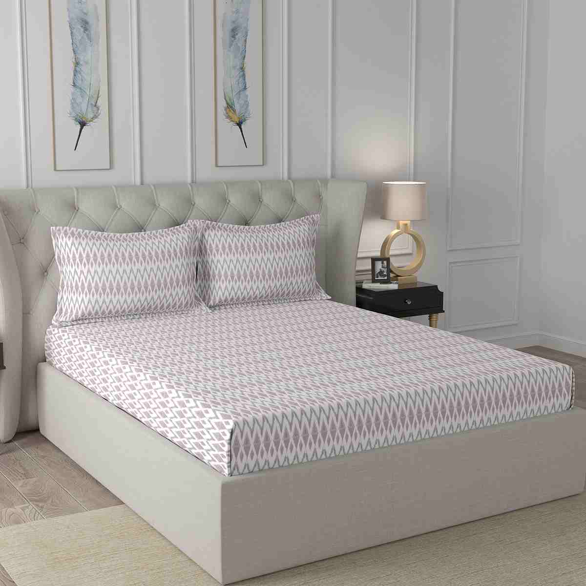 Regency Amanda Printed 100 %Cotton Pink Bed Sheet