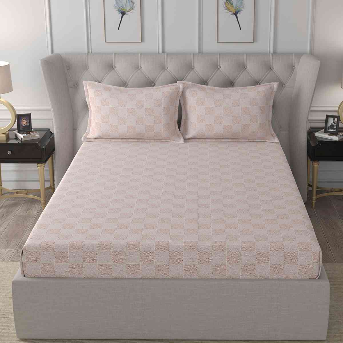 Regency Juliana Printed 144TC 100 %Cotton Red Bed Sheet with Pillow Case
