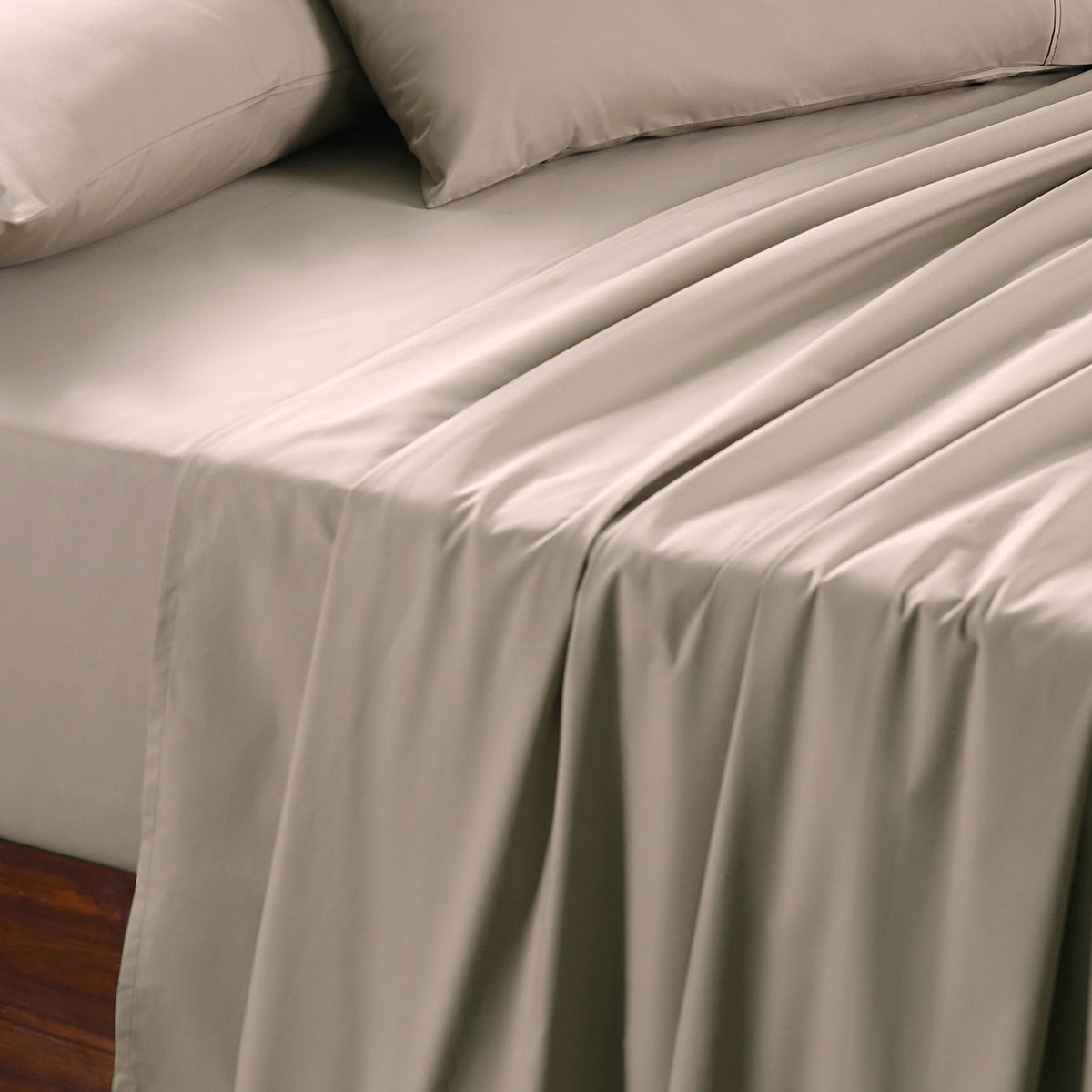 Slumber Plain Easy Care Percale 100% Cotton Nomad Crisp Bed Sheet with Pillow Case