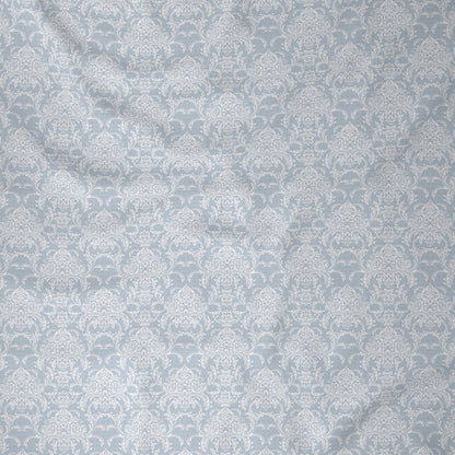 Hermosa Exotic Bouquet Damask Floral Grey Bed Sheet with Pillow Case