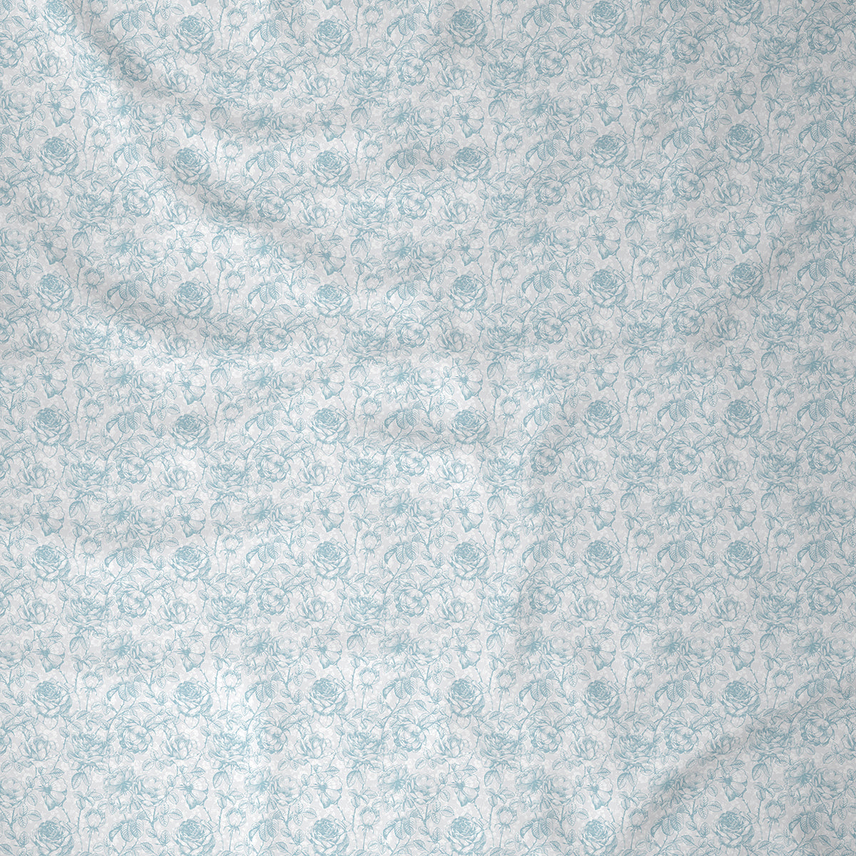 Hermosa Exotic Bouquet Wonderland Blue Bed Sheet with Pillow Case