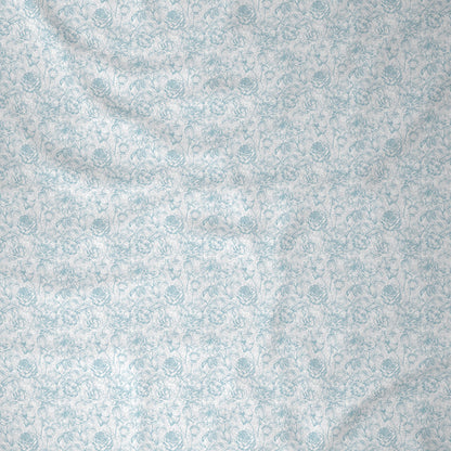 Hermosa Exotic Bouquet Wonderland Blue Bed Sheet with Pillow Case
