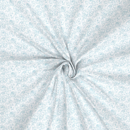 Hermosa Exotic Bouquet Wonderland Blue Bed Sheet with Pillow Case