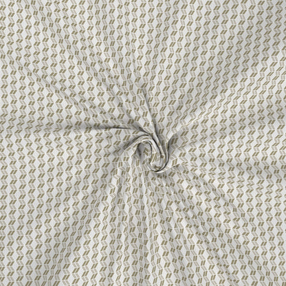 Backyard Patio Morris Printed 100%Cotton Beige Bed Sheet with Pillow Covers