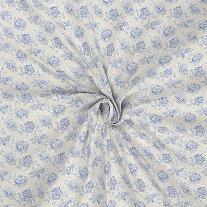 Backyard Patio Silvie Printed 100%Cotton Blue Bed Sheet with Pillow Case