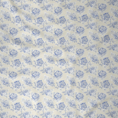 Backyard Patio Silvie Printed 100%Cotton Blue Bed Sheet with Pillow Case