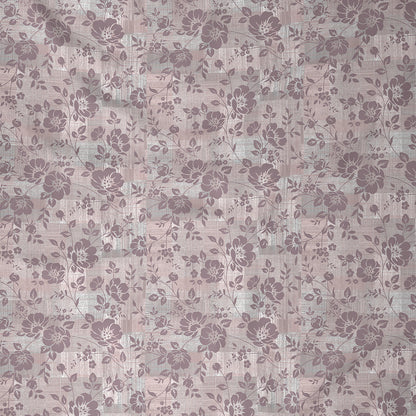 Backyard Patio Textured Floral Printed 100%Cotton Peach Bed Sheet with Pillow Case
