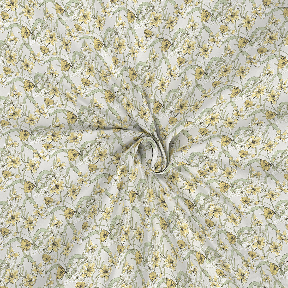 Backyard Patio Valencia Printed 100%Cotton Yellow Bed Sheet with Pillow Case