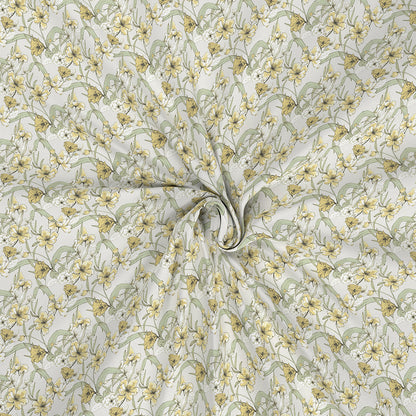 Backyard Patio Valencia Printed 100%Cotton Yellow Bed Sheet with Pillow Case