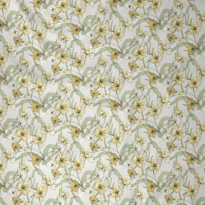 Backyard Patio Valencia Printed 100%Cotton Yellow Bed Sheet with Pillow Case