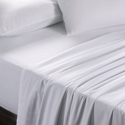 Eden Crisp & Light Weight 100% Cotton Solid White Bed Sheet with Pillow Case