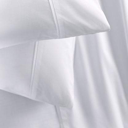 Eden Crisp & Light Weight 100% Cotton Solid White Bed Sheet with Pillow Case