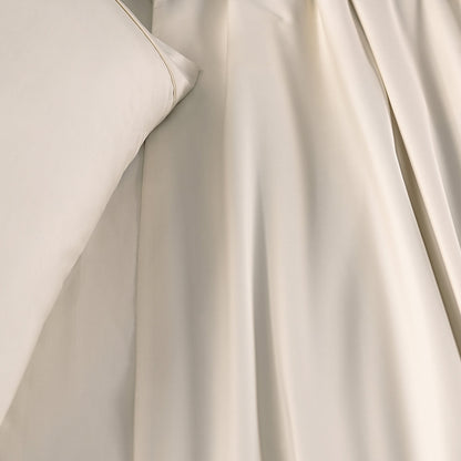 Eden Crisp & Light Weight 100% Cotton Solid Beige Bed Sheet with Pillow Case