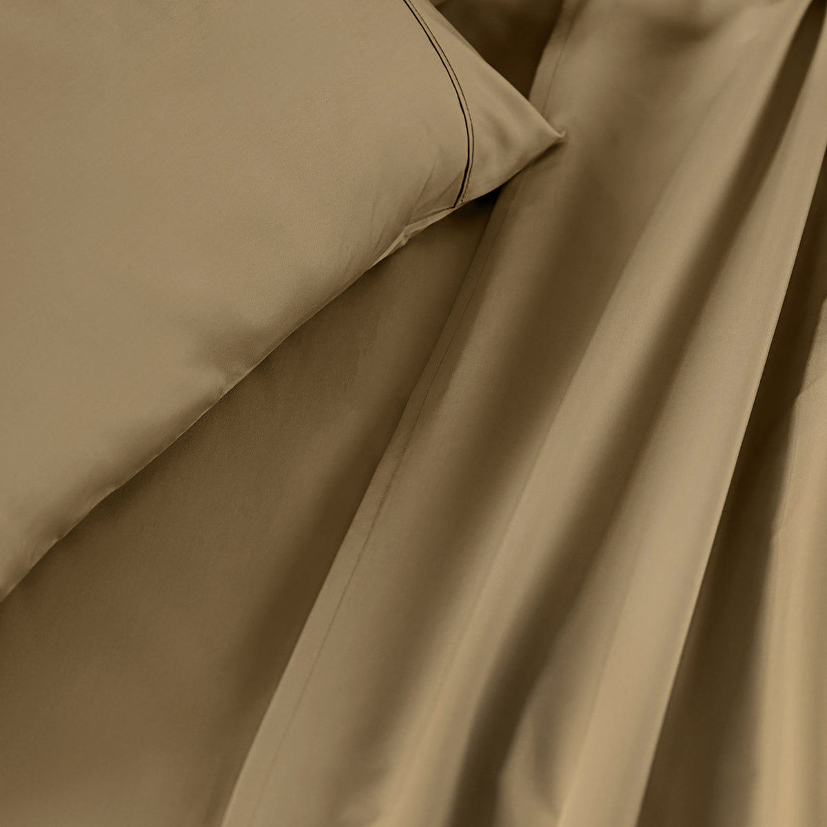 Slumber Plain Easy Care Percale 100% Cotton Yellow/Latte Crisp Bed Sheet with Pillow Case