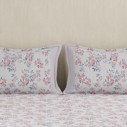 Eclectic Garden Wren 100% Cotton Printed Bed Sheet With Pillow Case