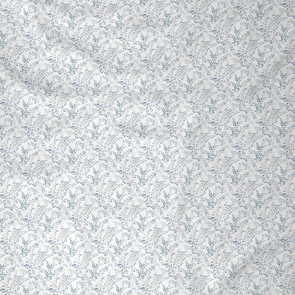 Tranquil Serenity Foliage 100%Cotton Printed Bed Sheet With Pillow Case, Blue