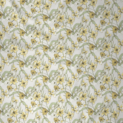 Tranquil Serenity Valencia 100%Cotton Printed Bed Sheet with Pillow Case Yellow