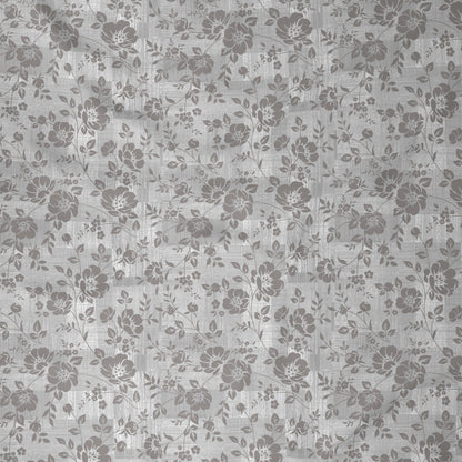 Tranquil Serenity Textured Floral 100%Cotton Printed Bed Sheet with Pillow Case Brown