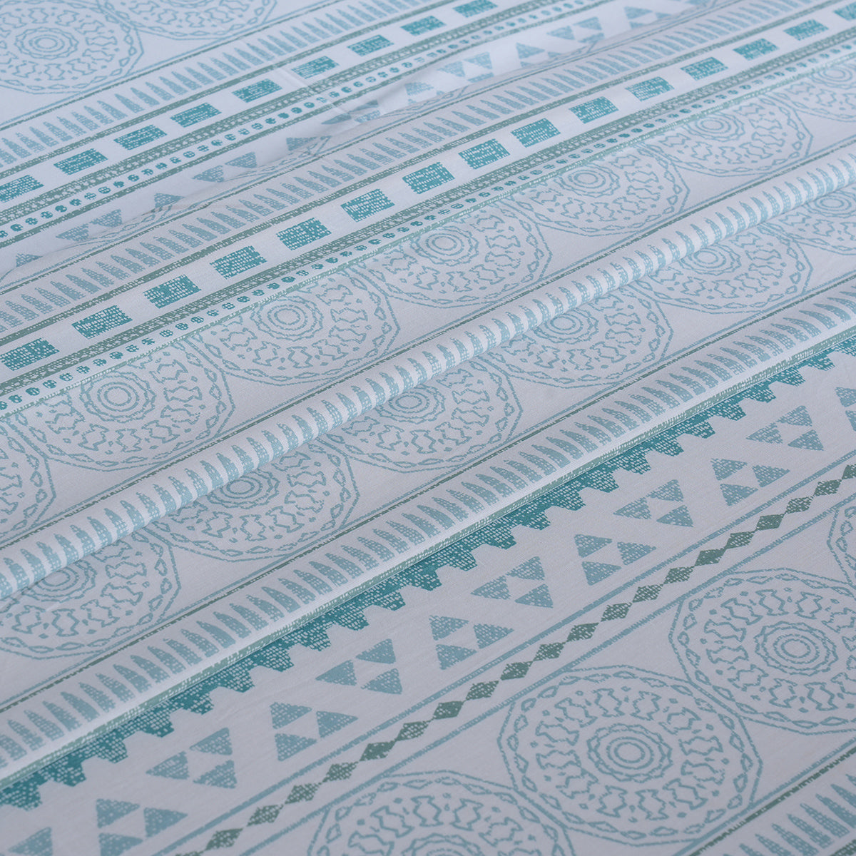 Hermosa Sensory Bloom Allegra 100% Cotton Printed Bed Sheet with Pillow Case Teal