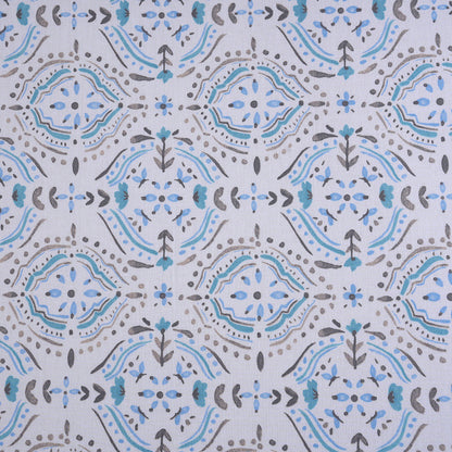 Hermosa Sensory Bloom Avery 100% Cotton Printed Bed Sheet with Pillow Case Blue