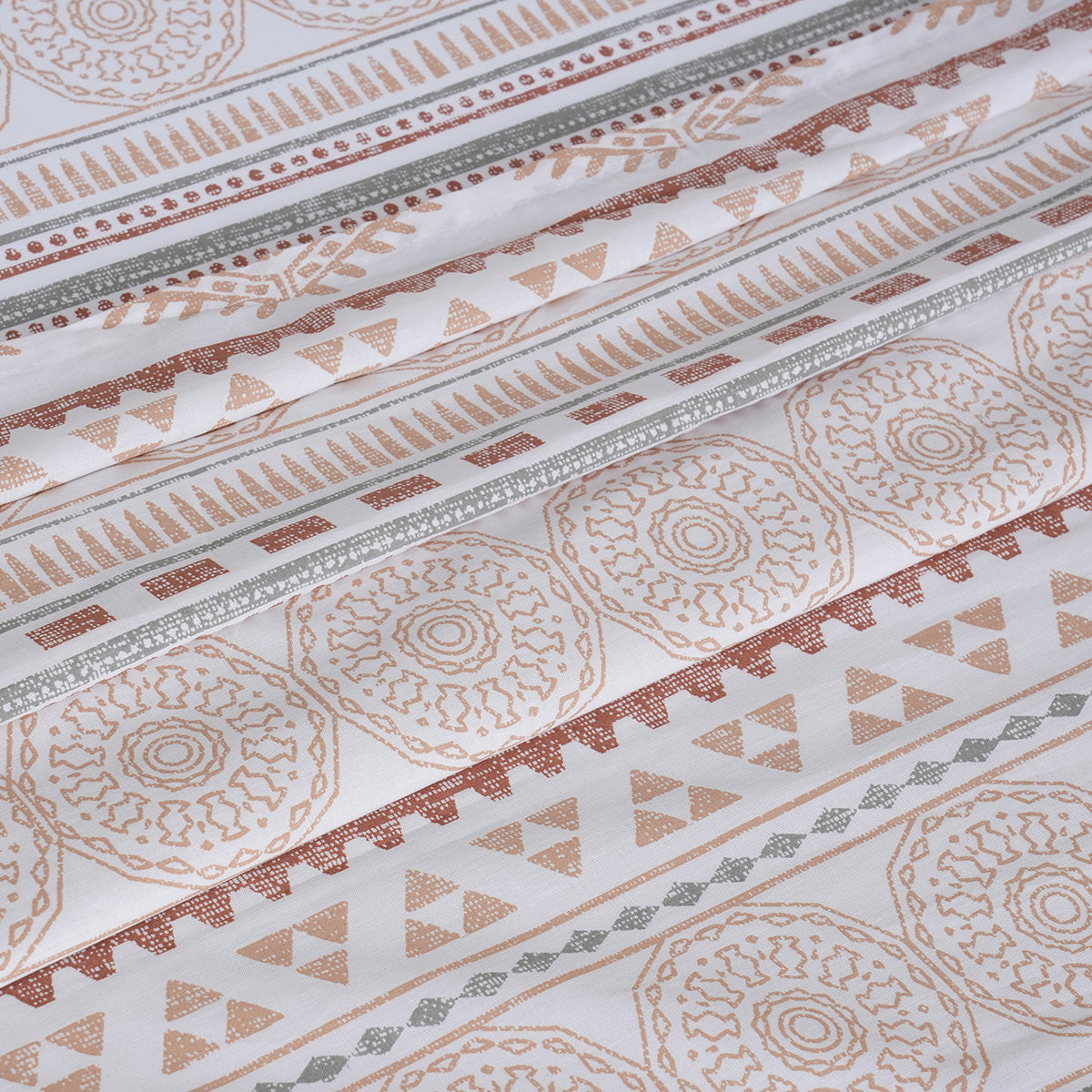 Hermosa Sensory Bloom Allegra 100% Cotton Printed Bed Sheet with Pillow Case Peach