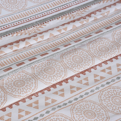 Hermosa Sensory Bloom Allegra 100% Cotton Printed Bed Sheet with Pillow Case Peach
