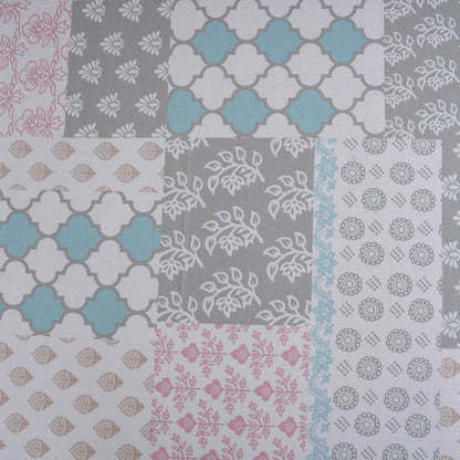 Hermosa Sensory Bloom Lennon 100% Cotton Printed Bed Sheet with Pillow Case Aqua