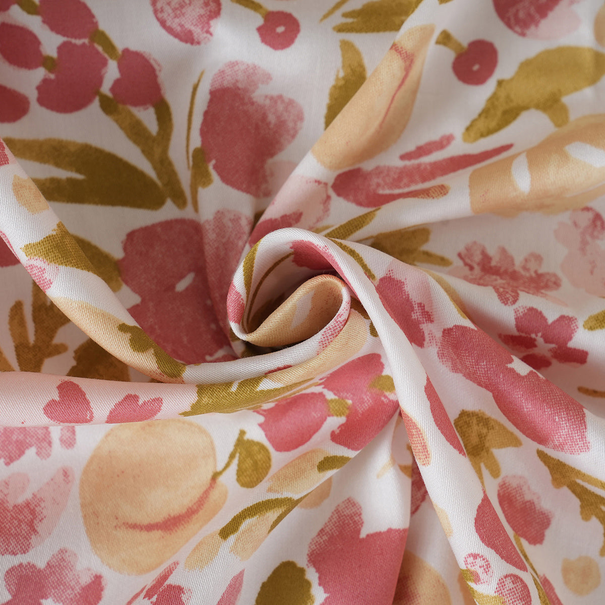 Sensory Bloom Zesty 100% Cotton Pink Bed Sheet with Pillow Case