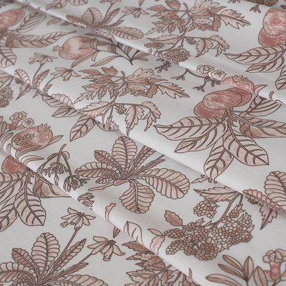 Sensory Bloom Fruity Foliage Pink Bed Sheet with Pillow Case