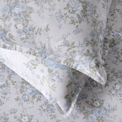 Sensory Bloom Flowerland 100% Cotton Blue Bed Sheet with Pillow Case