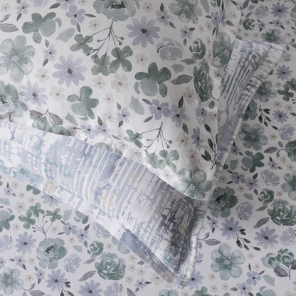 Sensory Bloom Petalyn 100% Cotton Blue Bed Sheet with Pillow Case