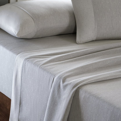 Muted Dot Reversible Made With Egyptian Cotton Ultra Soft Grey Bed Sheet with Pillow Case