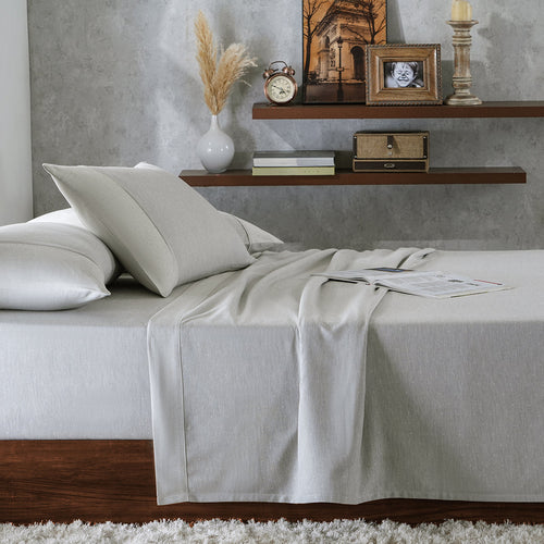 Muted Dot Reversible Made With Egyptian Cotton Ultra Soft Grey Bed Sheet with Pillow Case