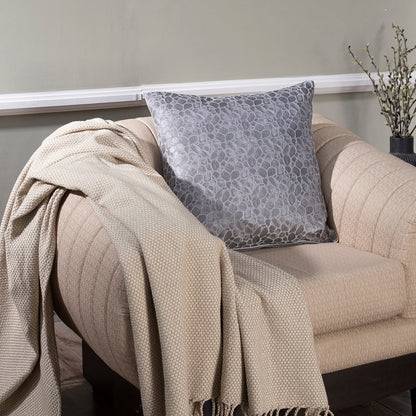 Grandeur Ore-Rerun 100%Cotton Grey FoilPrintedCushionCover