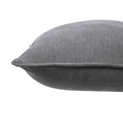 Caroline Herringbone Textured Soft Woven Grey Cushion Cover