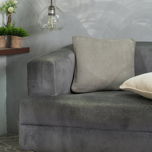 Caroline Herringbone Textured Soft Woven Grey Cushion Cover