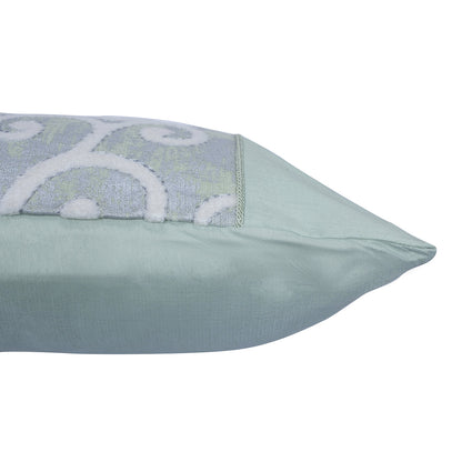 Tranquil Essence Folio Fiction Embroidered Viscose Blend Green Cushion Cover