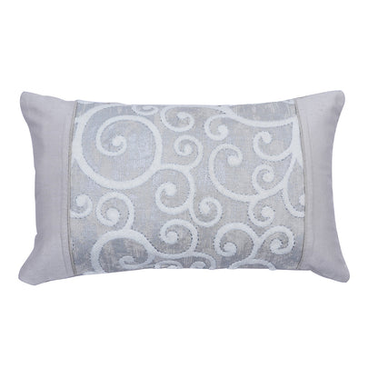 Tranquil Essence Folio Fiction Embroidered Viscose Blend Beige Cushion Cover