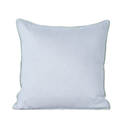 Tranquil Essence Scrollable Tatting Embroidered Viscose Blend Green Cushion Cover