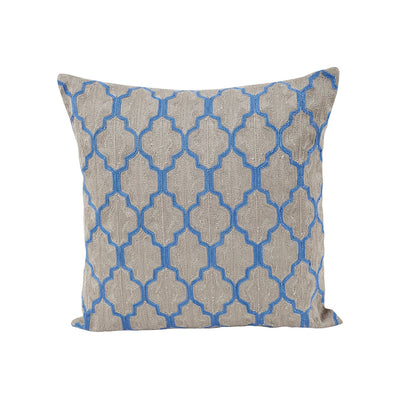 Maspar Chain Stitch Gypsy Lock Cushion Cover Blue