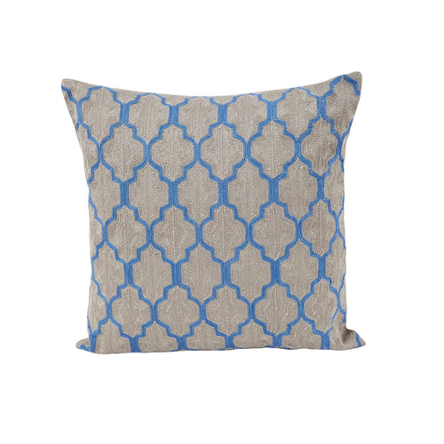 Maspar Chain Stitch Gypsy Lock Cushion Cover Blue