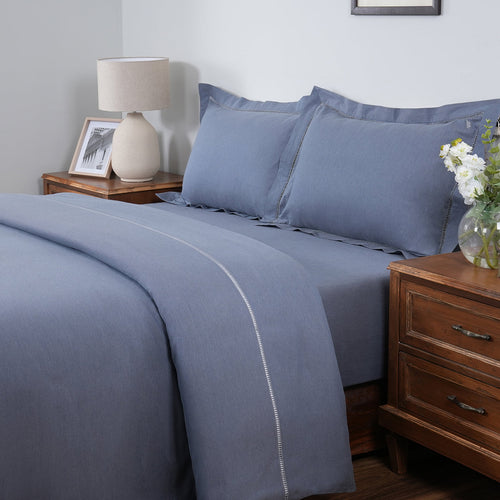 Emmie Made With Egyption Cotton Ultra Soft Blue Duvet Cover with Pillow Case